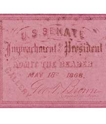 Ticket for Impeachment of Andrew Johnson