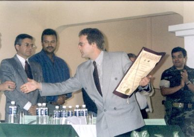 Patrick Atkinson receiving award